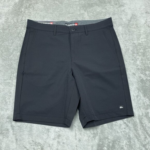 Quiksilver Mens Black Flat Front Stretch Shorts Size 30 UV Protection a1377 - Picture 1 of 7